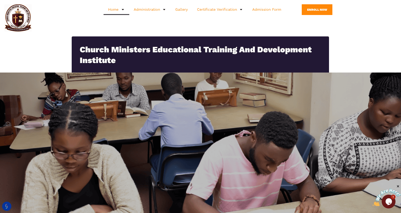 Church Ministers Training Institute Web Platform landing page preview
