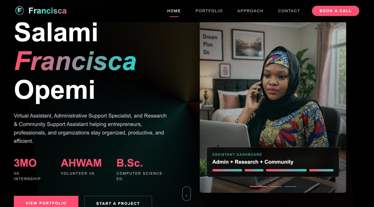 Virtual Assistant Website landing page preview